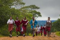 Children on their way to school